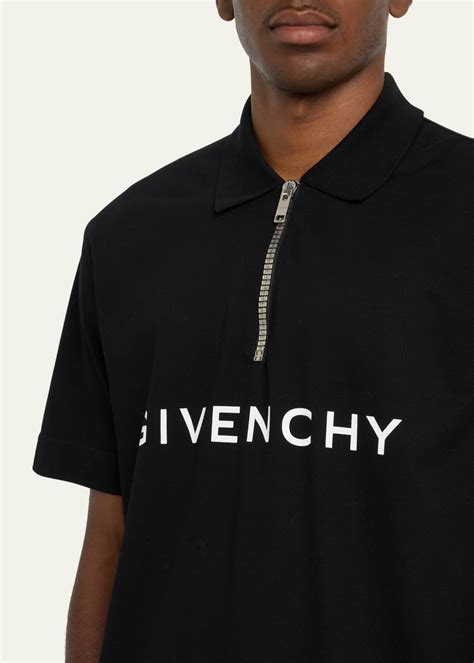 Givenchy Men's 4G Pique Zip Polo Shirt 